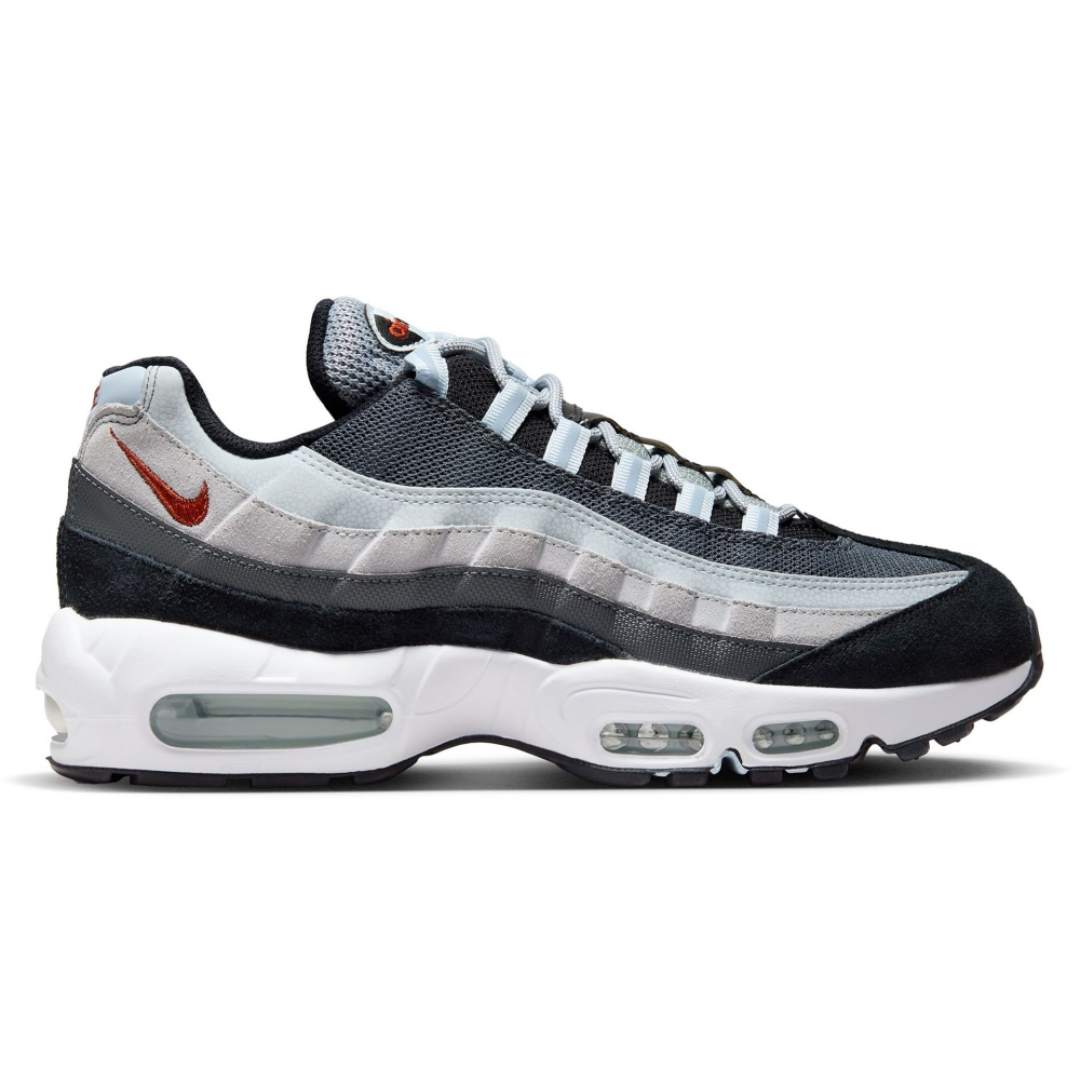 nike air max 95's - wolf grey rugged orange