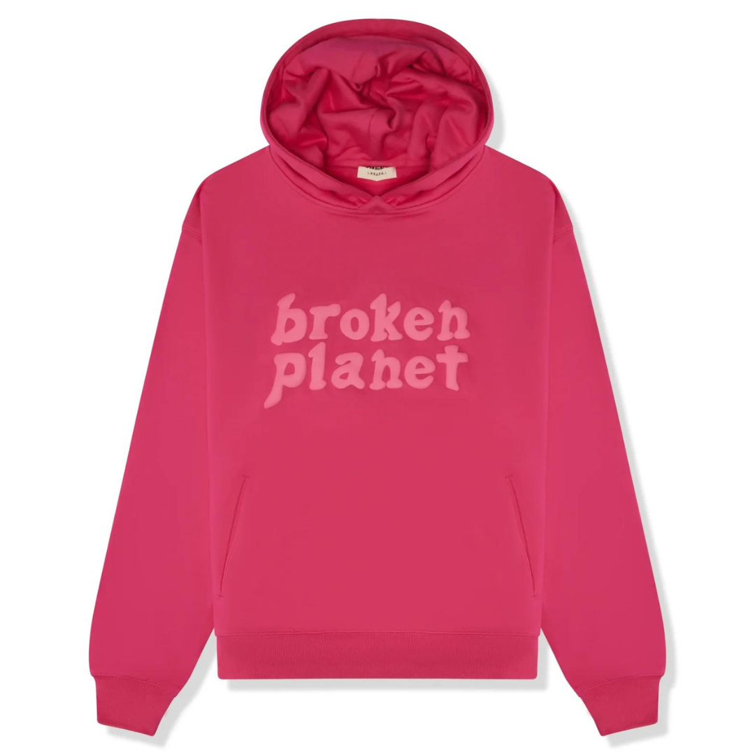 broken planet hoodie 'fuschia'