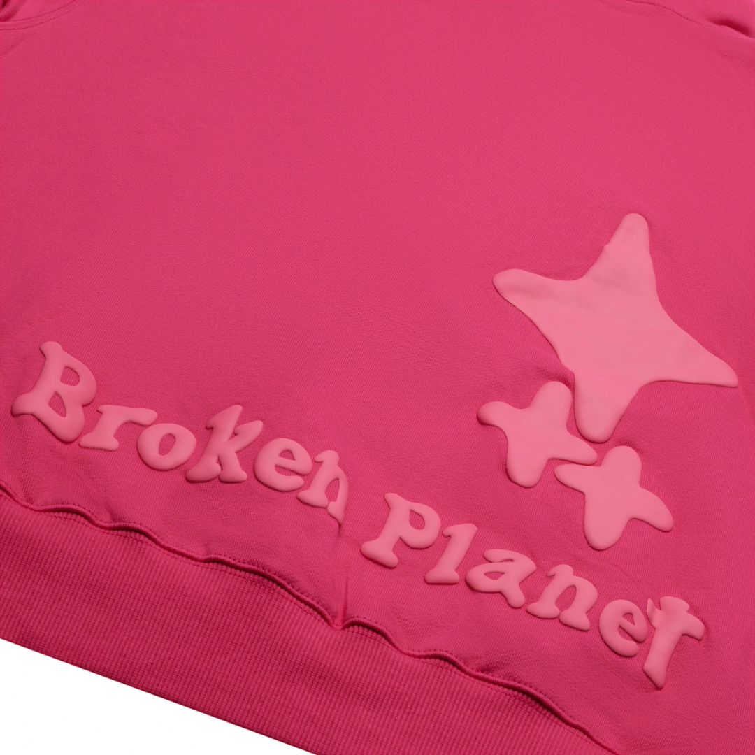broken planet hoodie 'fuschia'